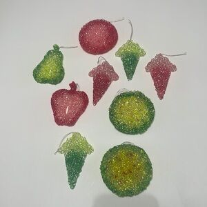 Vintage Beaded Ornaments Set of 9